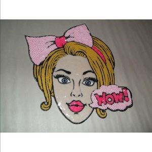 Americana WOW! woman sequin patch